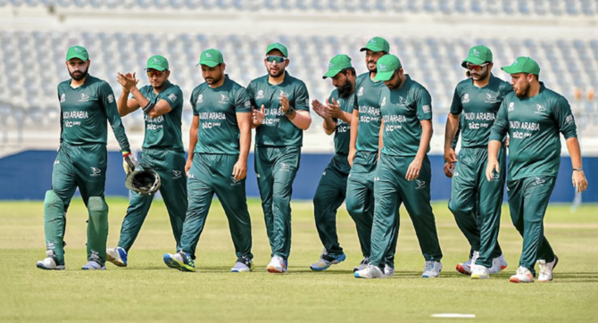 Saudi Arabia managed 149/6 with six balls remaining, with player of the match Sajid Cheema scoring 52 runs, having earlier taken two catches. (Twitter: @cricketsaudi)