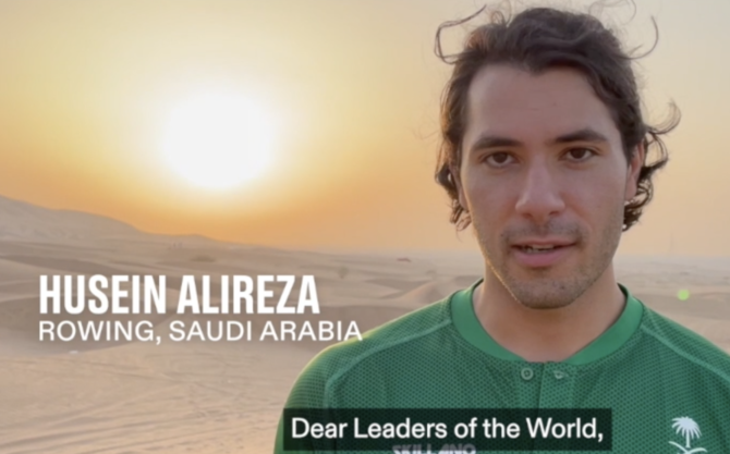 Saudi rower Husein Alireza joins global athletes in climate plea to world leaders