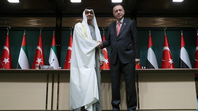 The investment deals were agreed during a visit to Ankara for discussions with President Tayyip Erdogan by Abu Dhabi Crown Prince Sheikh Mohammed bin Zayed Al-Nahyan. (Reuters)