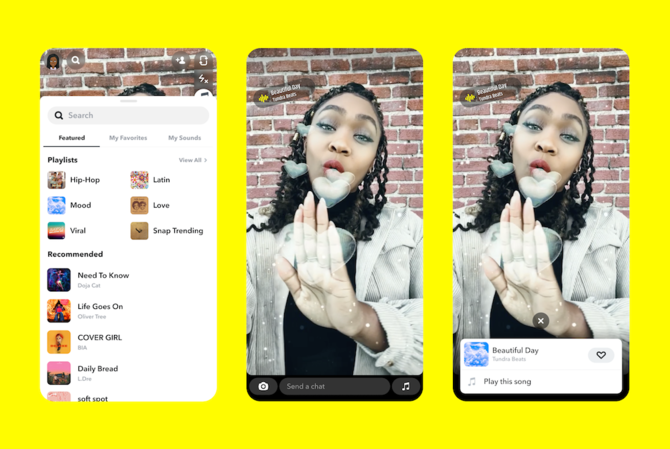 With over 200 million Snapchatters engaging with augmented reality every day, the platform is also expanding its AR Lenses by adding sounds to them. (Supplied)