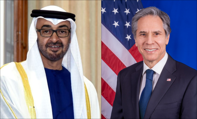 Abu Dhabi Crown Prince Sheikh Mohammed bin Zayed held a phone call with US Secretary of State Antony Blinken. (File/Wikipedia)
