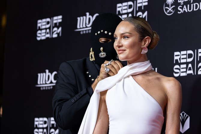 Candice Swanepoel on the red carpet at the Red Sea International Film Festival. (Getty Images)
