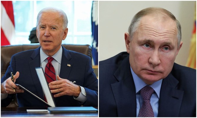 During two hours of talks with Biden on a video call, Putin said NATO was bolstering its military potential near Russia’s borders. (Reuters/File Photos)
