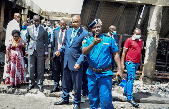 Burundi's Vice President Prosper Bazombanza visits the main prison where at least 38 inmates were killed and dozens more injured in a fire in Gitega, Burundi December 7, 2021. (REUTERS)