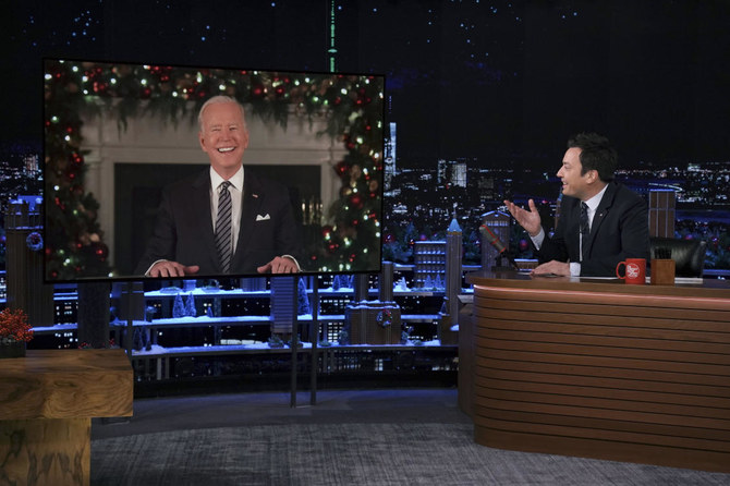 Biden makes late-night TV debut as president