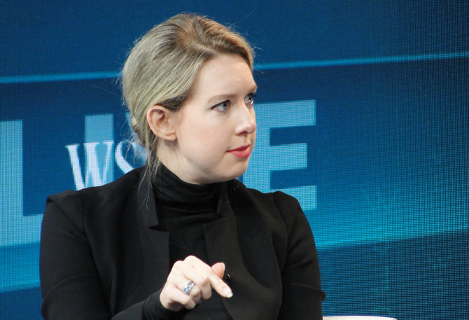 Theranos chief executive Elizabeth Holmes gestures as she speaks at a Wall Street Journal technology conference in Laguna Beach, California on October 21, 2015. (AFP)