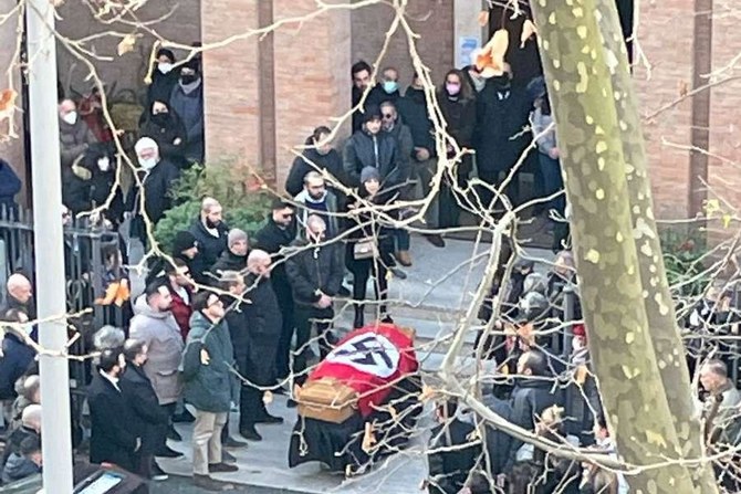 Rome church condemns swastika-draped casket at funeral