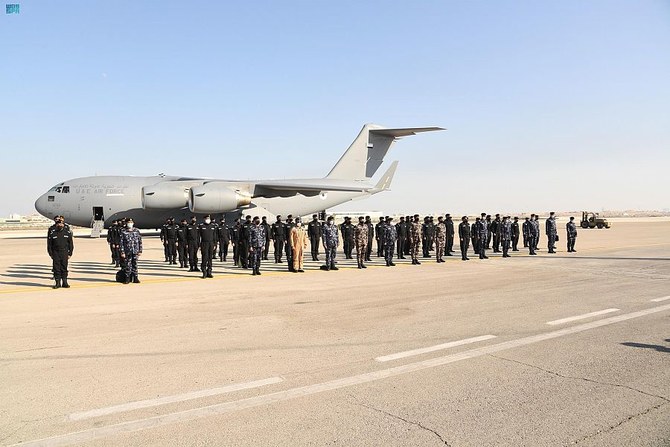 Members of the UAE’s security forces arrive in Saudi Arabia to participate in Arab Gulf Security 3 exercise. (SPA)