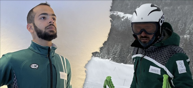 Saudi skiers, Salman Al-Howaish and Fayik Abdi have qualified to compete in Alpine skiing races at the Beijing Games. (Twitter/@saudiolympic)