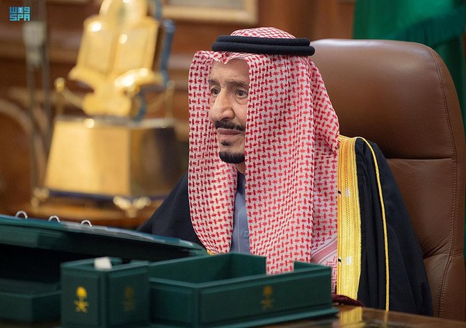 Saudi Arabia’s Council of Ministers held its weekly meeting that was chaired remotely by King Salman from the capital, Riyadh. (SPA)