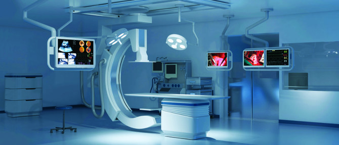 An operating room featuring LG technologies. The company is presenting its latest innovations within the medical display market at Arab Health 2022, from Jan. 24-27.
