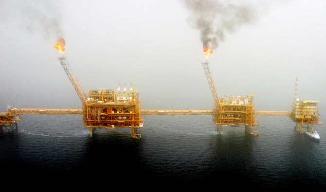 Gas flares from an oil production platform at the Soroush oil fields in the Persian Gulf, south of the capital Tehran. (REUTERS file photo)