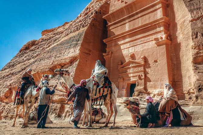 Tourists visiting AlUla, which has been transformed into a living museum that is home to the remains of ancient civilizations, important historical sites and archaeological wonders dating back as far as 200,000 years. (Supplied)