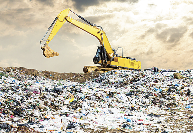 Saudi Arabia produces around 15 million tons of garbage every year, with 95 percent ending up in landfill, and just 5 percent of total waste recycled. (Shutterstock)