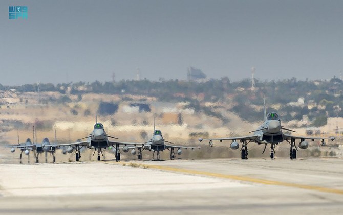 Air forces from a number of countries participate in the exercise at the Air War Center in Saudi Arabia’s Eastern Sector. (SPA)