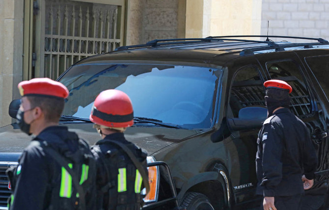A vehicle leaves the State Security Court in the Jordanian capital Amman. (AFP file photo)