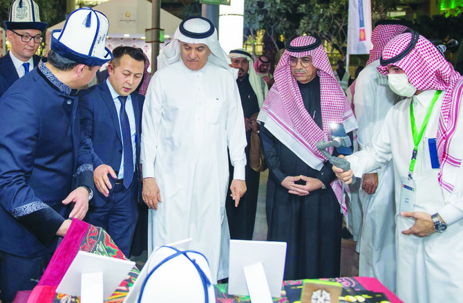 Saudi Minister of Environment, Water, and Agriculture Abdul Rahman Al-Fadli opens exhibition on Kyrgyz culture in Riyadh’s Digital City. (Supplied)