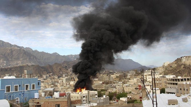 Houthis condemned for storing weapons in housing complex as blasts kill residents