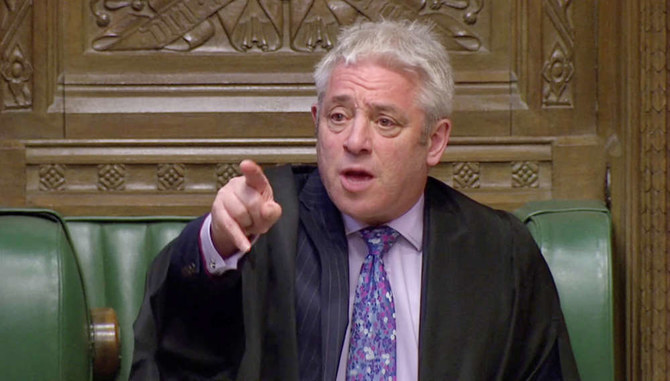  Speaker of the House of Commons John Bercow gestures in the Parliament in London. (REUTERS file photo)