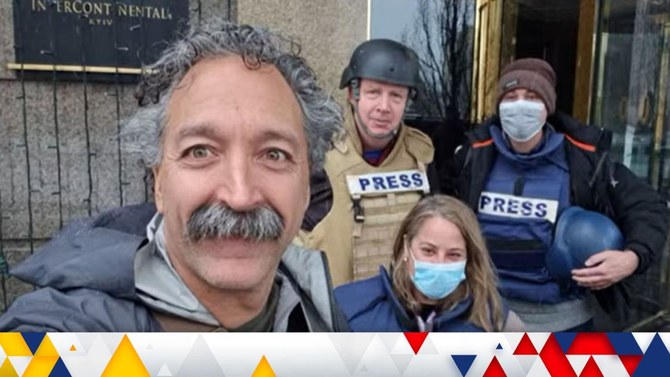 Pierre Zakrzewski (left) with colleagues in Kyiv. (Fox News)