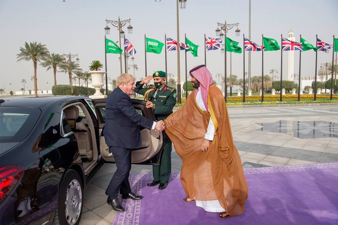 Saudi crown prince meets British PM Boris Johnson in Riyadh