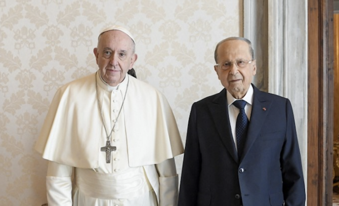 Lebanese president sparks Christian anger by defending Hezbollah at the Vatican