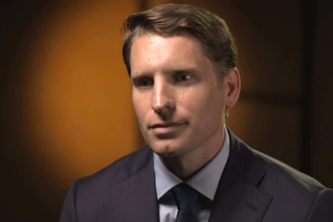 Andrew Hastie, 39, is a former Australian SAS officer who is now the assistant defense minister. (Screenshot/ABC News)