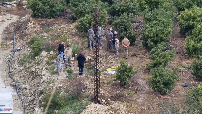 Investigations take place at the area where the bodies of the four victims were discovered. (Supplied)