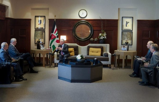 Jordan’s King Abdullah reiterates two-state Palestinian solution in talks with Israel’s Gantz