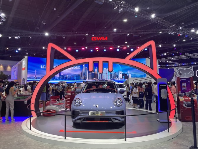 A car model on display at the Great Wall Motors booth at the Bangkok International Motor Show on April 2. (AN Photo/Asia Bureau)
