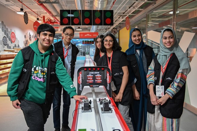 Saudi student participants at the Aramco F1 in Schools World Finals in Dhahran. (Supplied)