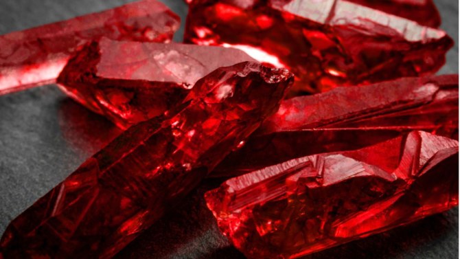 The rare rough Ruby from SJ Gold & Diamond's Callisto collection is expected go for $120 million at auction in Dubai. (Supplied)
