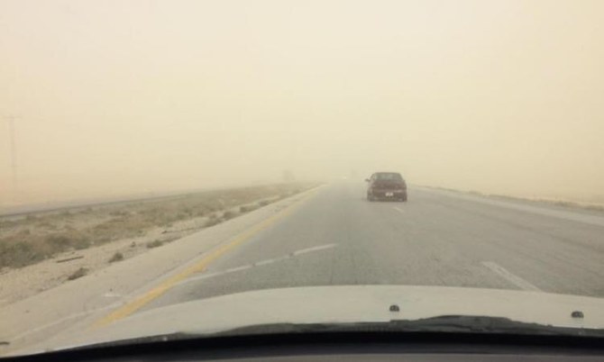 Authorities in Jordan issued warnings to citizens after a dust storm raged over Jordan on Saturday. (Petra News Agency)