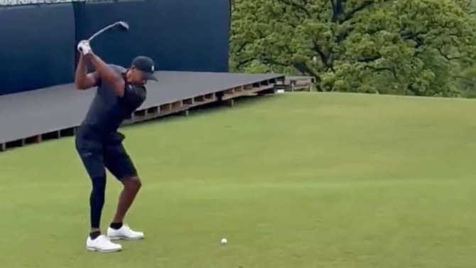 Tiger plays at Southern Hills ahead of PGA Championship