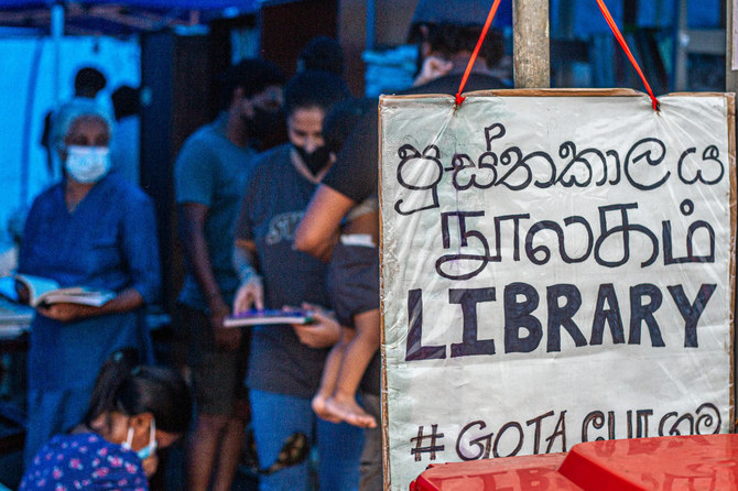 Young Sri Lankan protesters turn to books as ‘weapons’ of change
