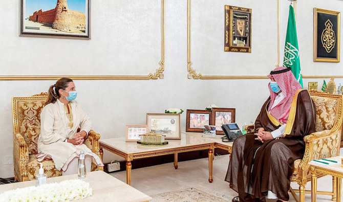 Prince Faisal bin Khalid receiveS Natalie Fustier. (SPA)