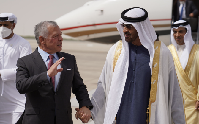 King of Jordan arrives in Abu Dhabi