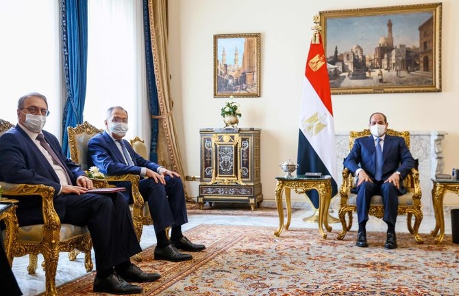 Egyptian president, Russian FM hold talks