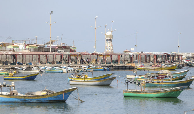 Palestinian fishing boats are moored at the port of Gaza City. (AFP file photo)