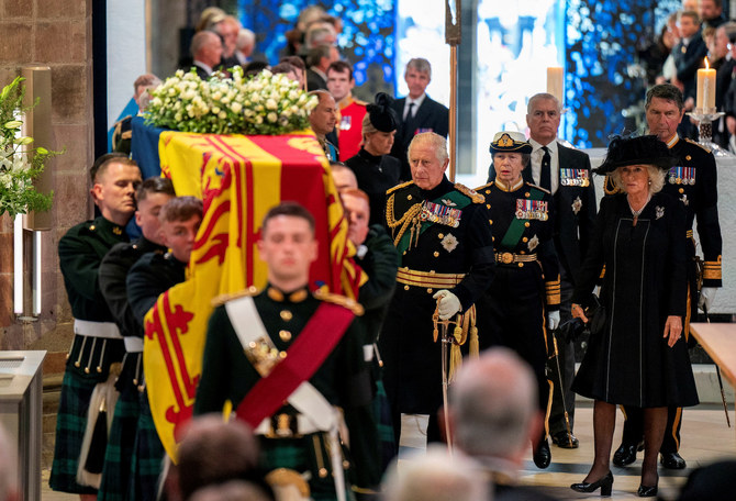 King Charles III and his siblings escort Queen Elizabeth II’s coffin