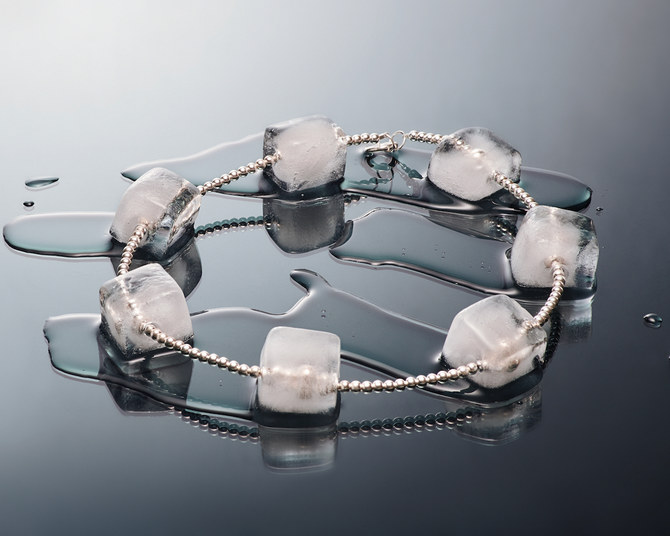 Saudi designer and Paris-based studio co-create ice necklace with important message
