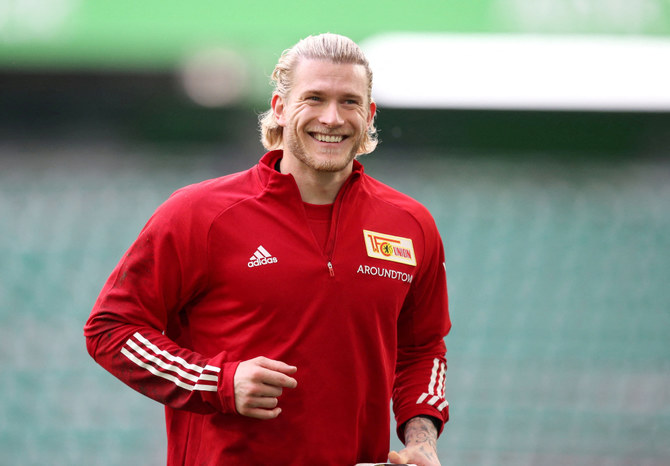 FC Union Berlin's Loris Karius during the warm up before the match Pool. (REUTERS)