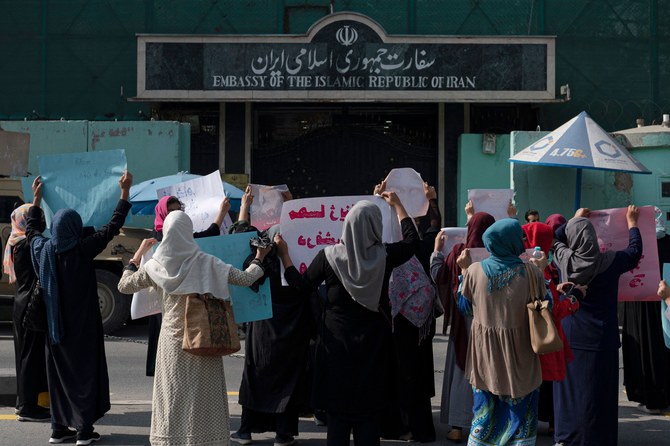 Taliban fire into air to disperse women’s rally backing Iran protests