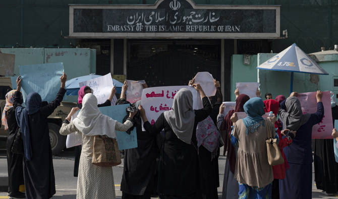 Afghan women rally in support of Iran’s anti-government protests