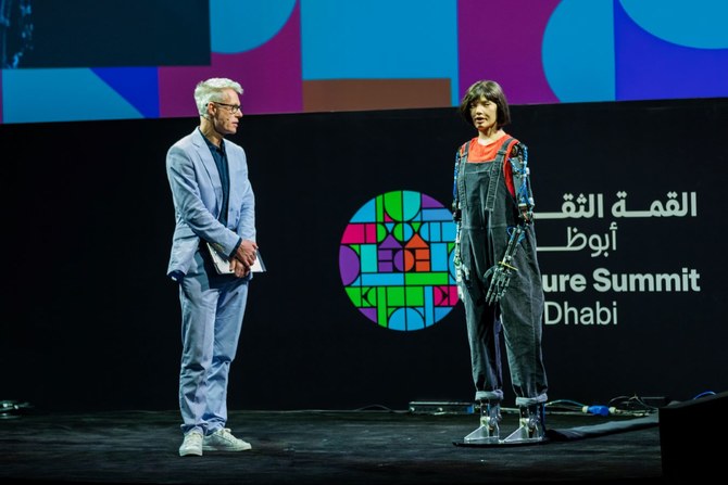 World’s first humanoid artist Ai-Da speaks at Culture Summit Abu Dhabi