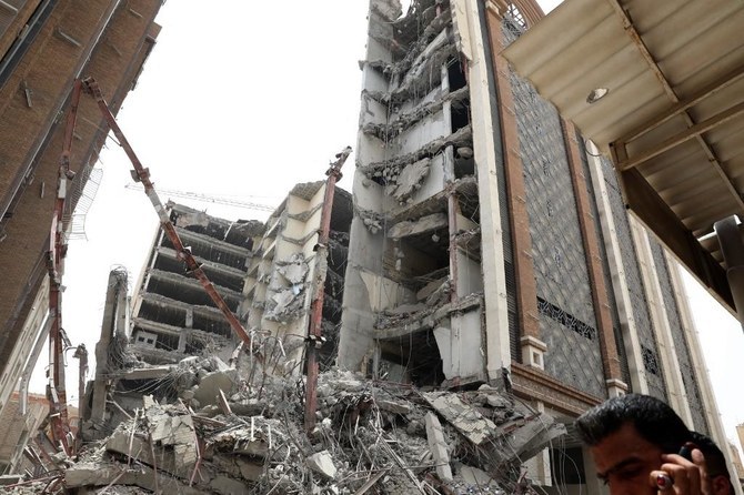 Iranian dies after remains of stricken building collapse