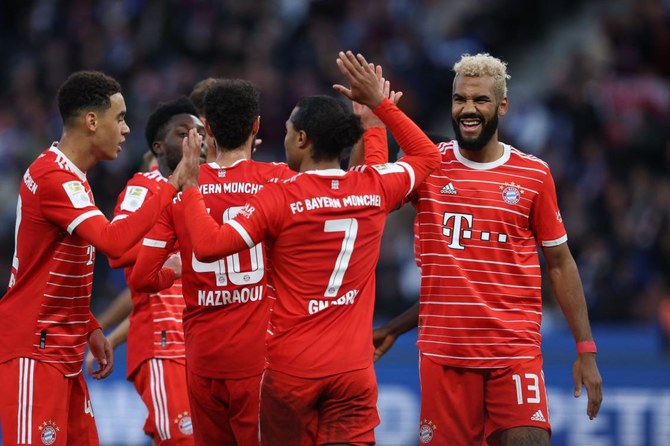 Choupo-Moting double sends Bayern top of Bundesliga