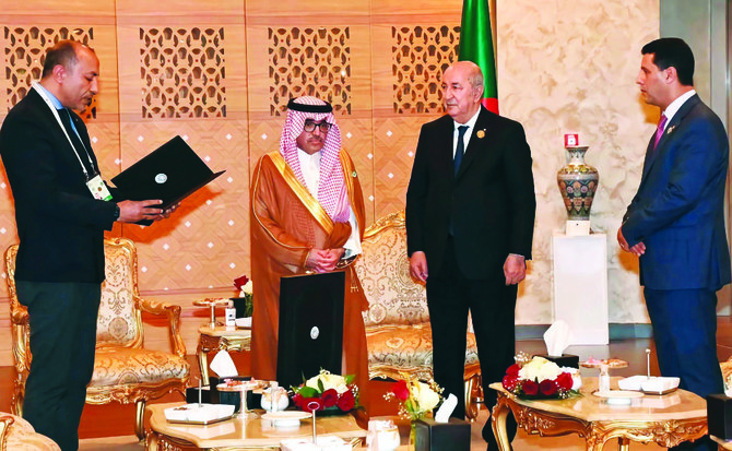 Algerian President Abdelmadjid Tebboune honored by Arab Tourism Organization during 31st Arab Summit in Algiers. (Supplied)