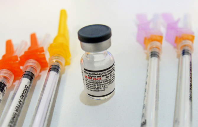 More than 64 million COVID-19 vaccine doses have been administered in Saudi Arabia. (AP)