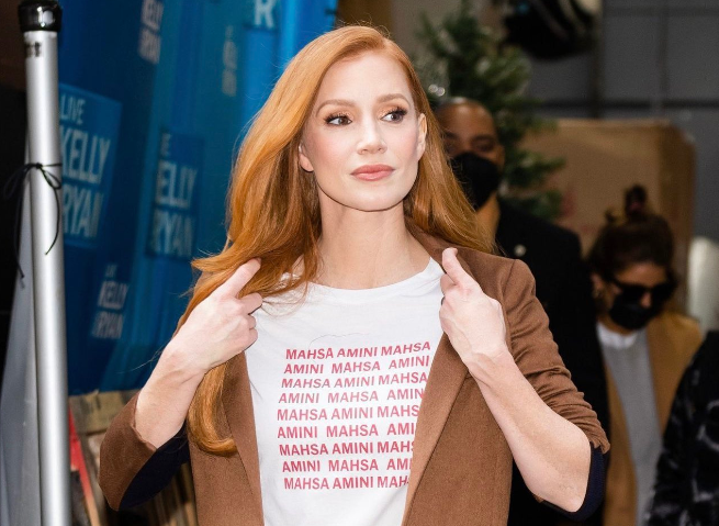 US actress Jessica Chastain backs Iranian protesters